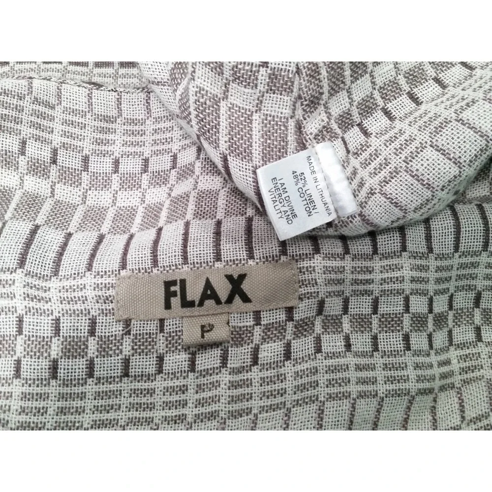 FLAX Linen Vest Loose Long Open Front Lagenlook Sleeveless Cardigan‎ Sz P 4/6